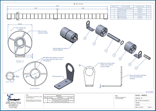 Support L pour Rouleaux Sens Unique